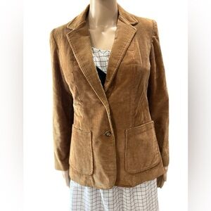 Women's vintage collegiate Swingles lined Tan Corduroy Blazer-M